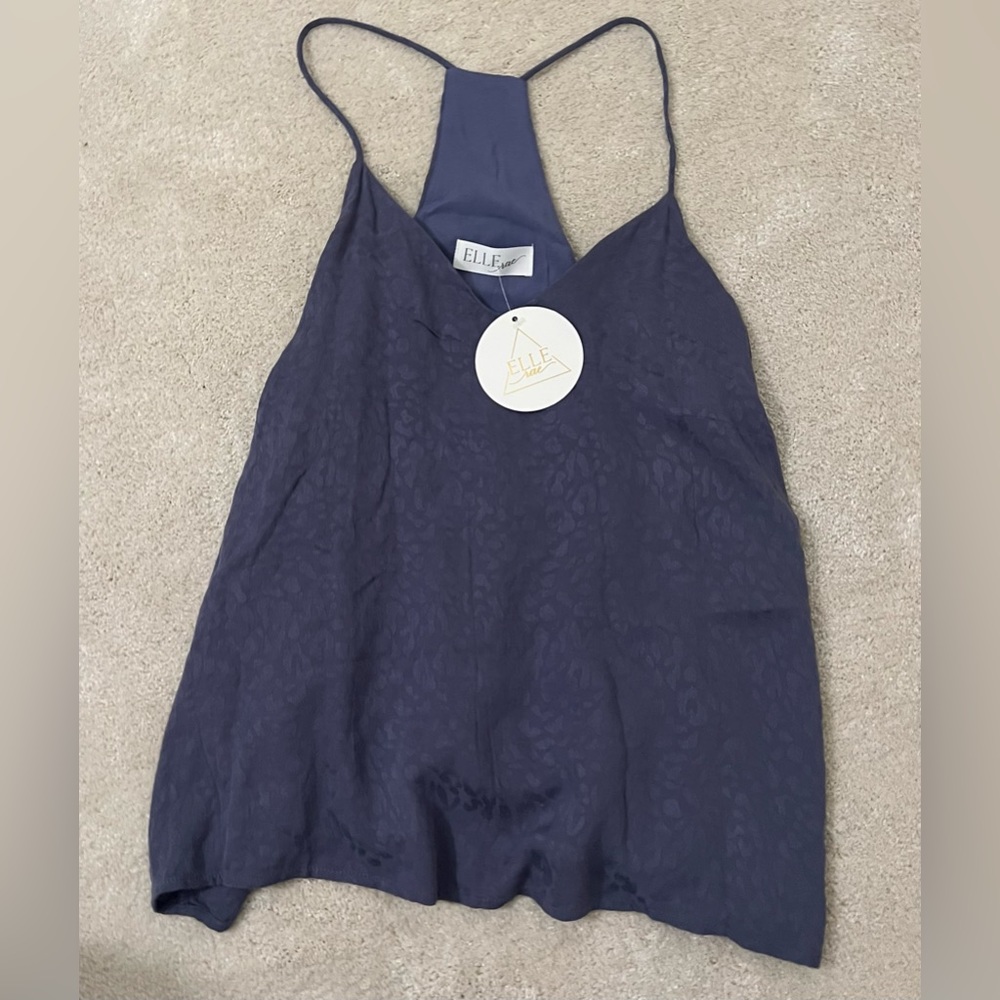 Blue leopard print tank NWT